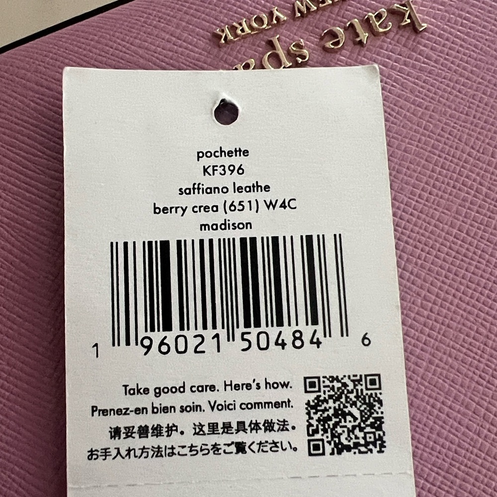 Kate Spade pochette saffiano leather berry cream - Picture 3 of 4